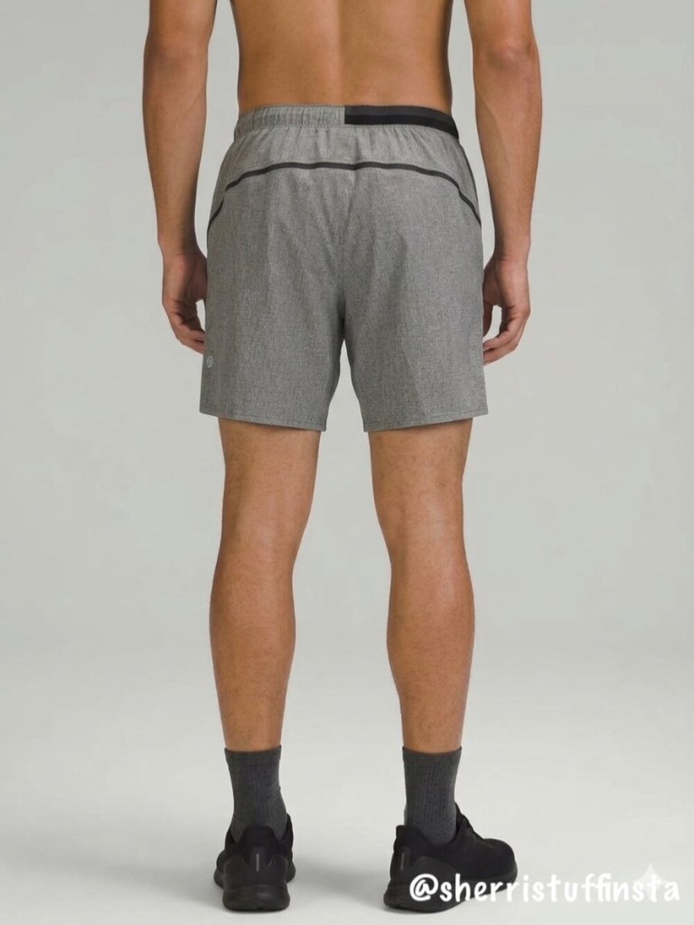 Mens Lululemon Surge Gym Running Shorts Lined 7" Heathered Grey Zip Pocket L